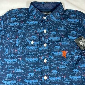 NEW!  English Laundry Boys Navy Blue Buttondown Shirt Size 8